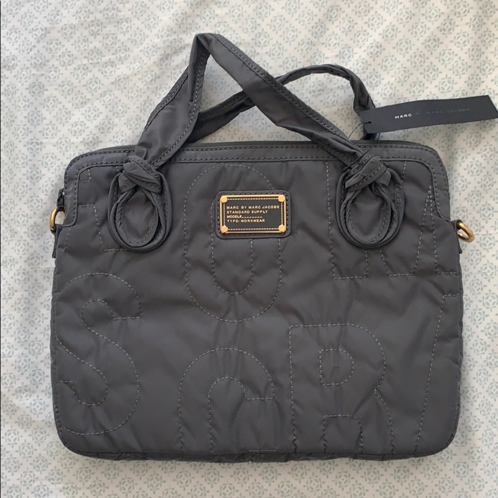 Marc Jacobs gray nylon 13” laptop bag
